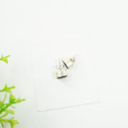 Garnet Silver Earring : Medium Oval