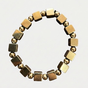 Golden Pyrite Square-Cut Bracelet – Success & Prosperity - Love Rocks
