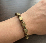 Load image into Gallery viewer, Golden Pyrite Square-Cut Bracelet – Success &amp; Prosperity - Love Rocks