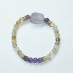 Load image into Gallery viewer, Golden Quartz &amp; Amethyst Bracelet : Clarity &amp; Calm

