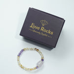 Load image into Gallery viewer, Golden Quartz &amp; Amethyst Bracelet : Clarity &amp; Calm
