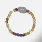 Load image into Gallery viewer, Golden Quartz &amp; Amethyst Bracelet : Clarity &amp; Calm
