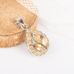 Golden Topaz Silver Pendant