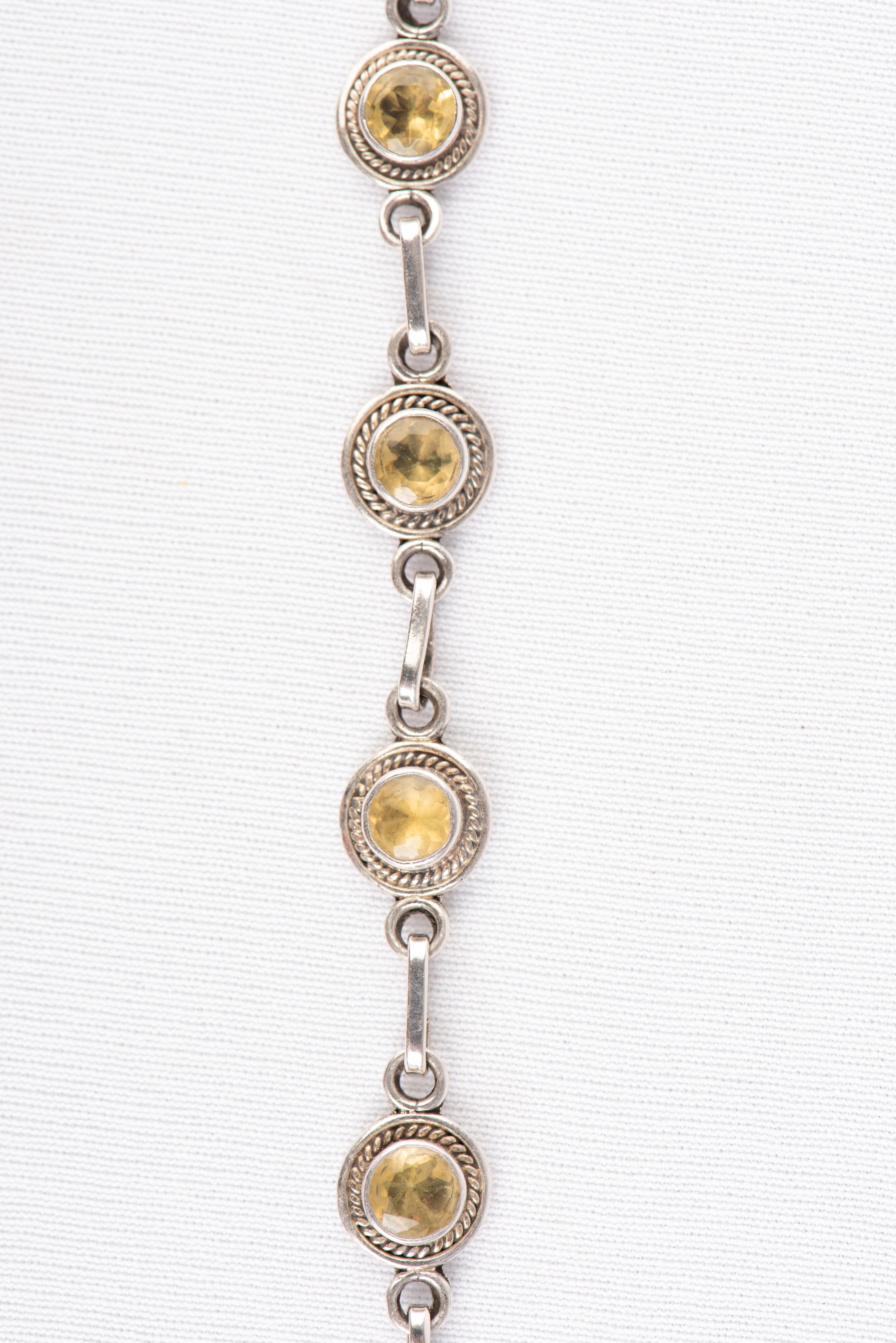Golden Topaz Silver Bracelet