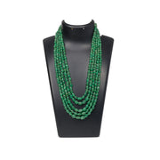 Green Quartz Necklace - Petal Beads 5 Layer