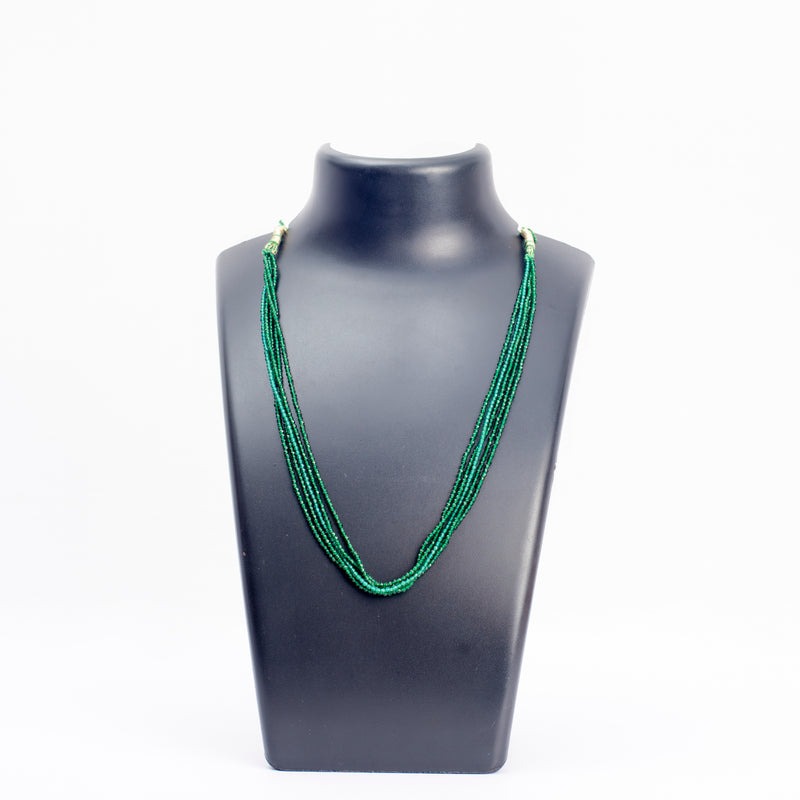 Green Quartz Necklace: Shining Beads 5 Layer