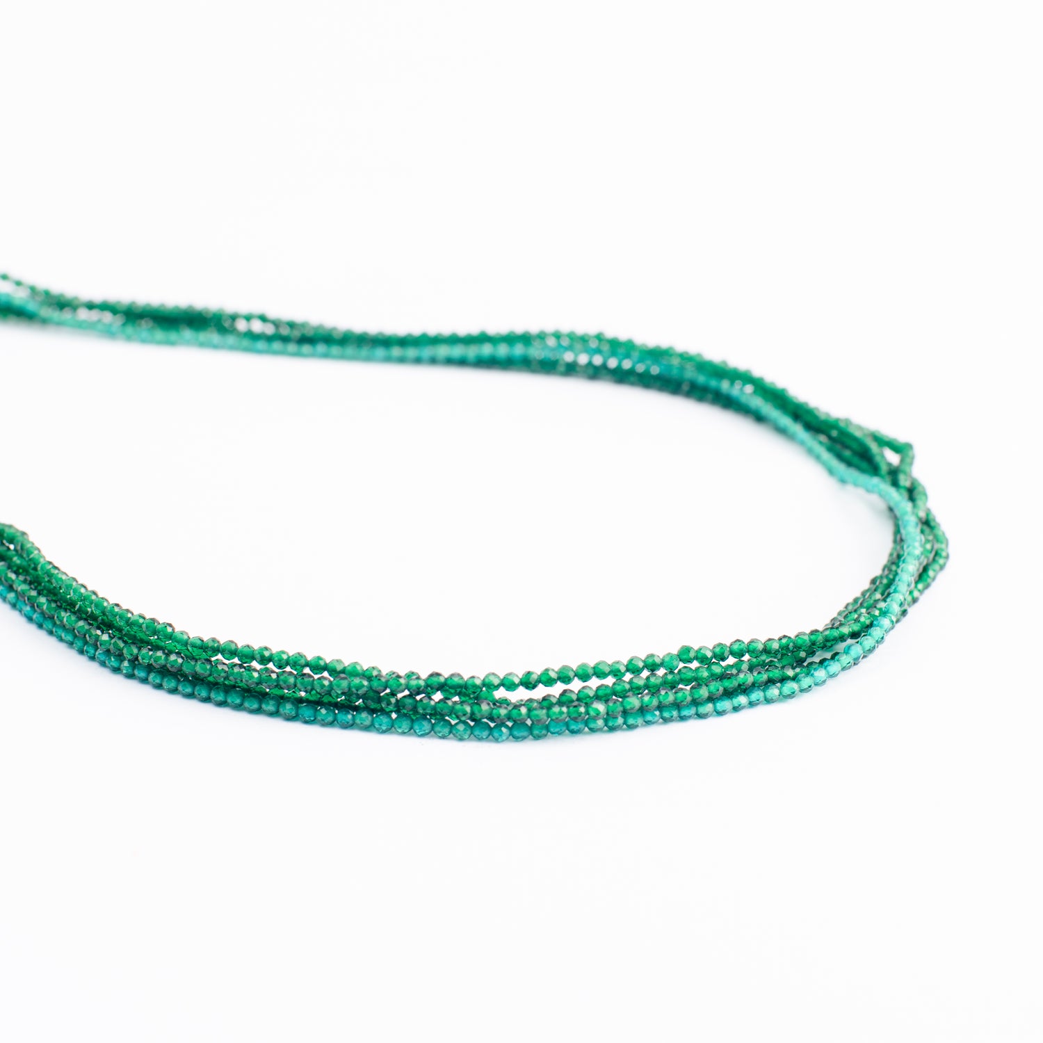 Green Quartz Shining Beads 5 Layer Necklace