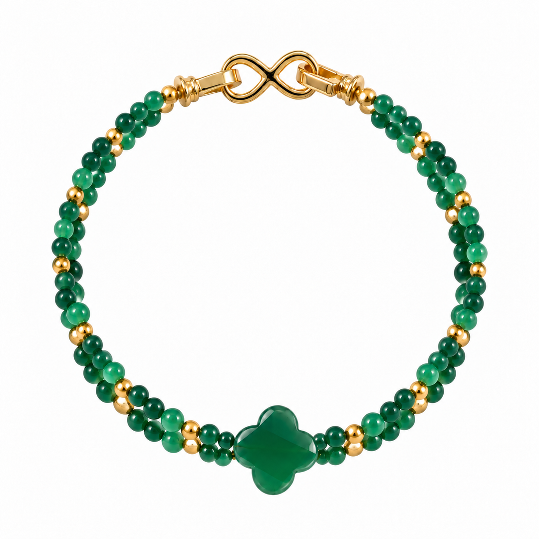 Green Aventurine Bracelet: Quad Pattern