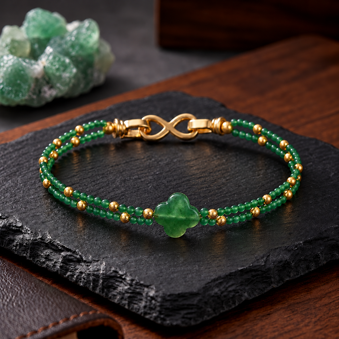 Green Aventurine Bracelet: Quad Pattern