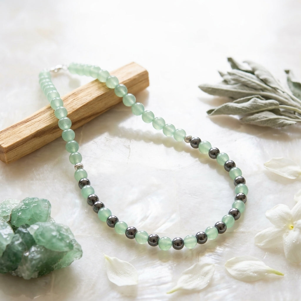 Green Aventurine & Hematite Necklace 