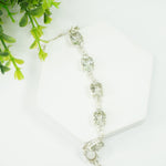 Load image into Gallery viewer, Green Amethyst Silver Bracelet - Medium Oval Beads
