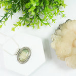 Load image into Gallery viewer, Green Fluorite Silver Pendant - Medium Horizontal  Oval
