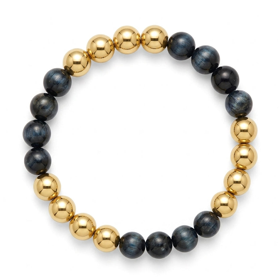 Blue Tiger's Eye and Golden pyrite