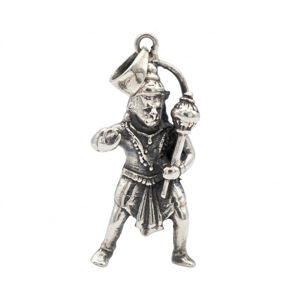 Hanuman Silver Pendant holding Mace