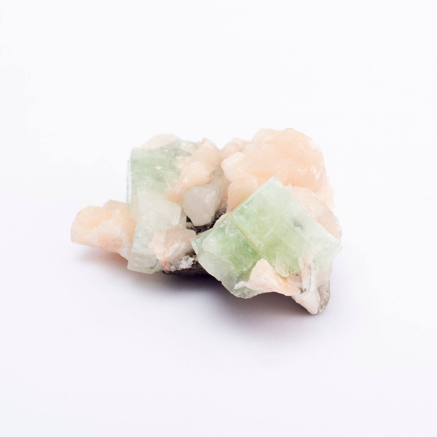 Himalayan Quartz with Apophyllite Green and Stilbite Cluster
