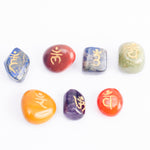 Load image into Gallery viewer, 7 Chakra Tumbled Stone with Carving
