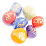 Load image into Gallery viewer, 7 Chakra Tumbled Stone with Carving
