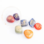 Load image into Gallery viewer, 7 Chakra Tumbled Stone with Carving
