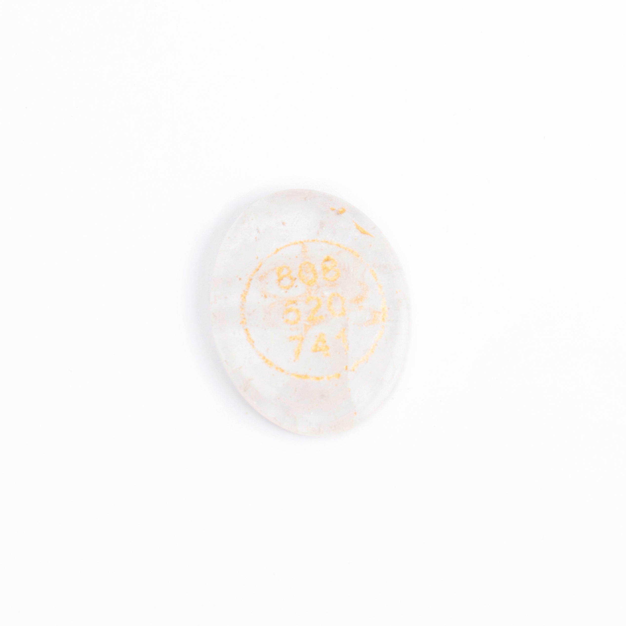Clear Quartz Devic Number Healing Coin