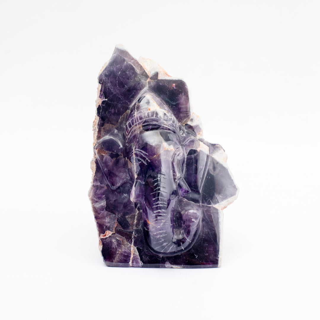 Amethyst Ganesha Idol: Peace and Calm - Face