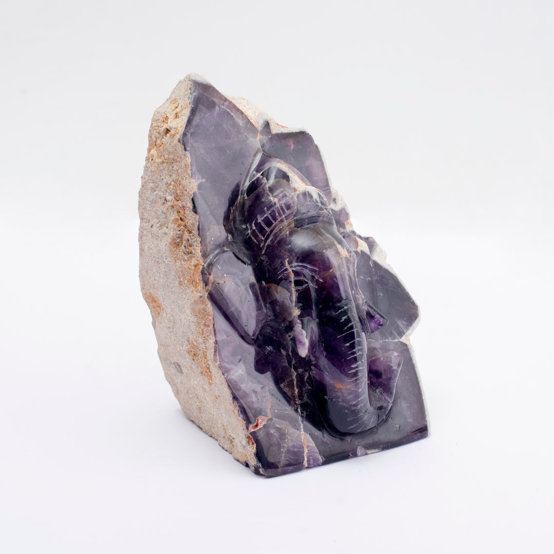 Amethyst Ganesha Idol: Peace and Calm - Face