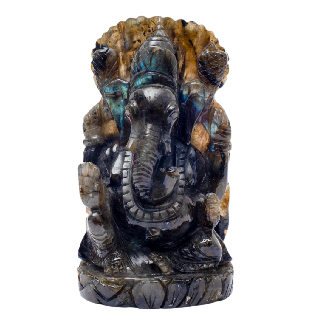 Labradorite Ganesha Idol: Enhances Inner Worth