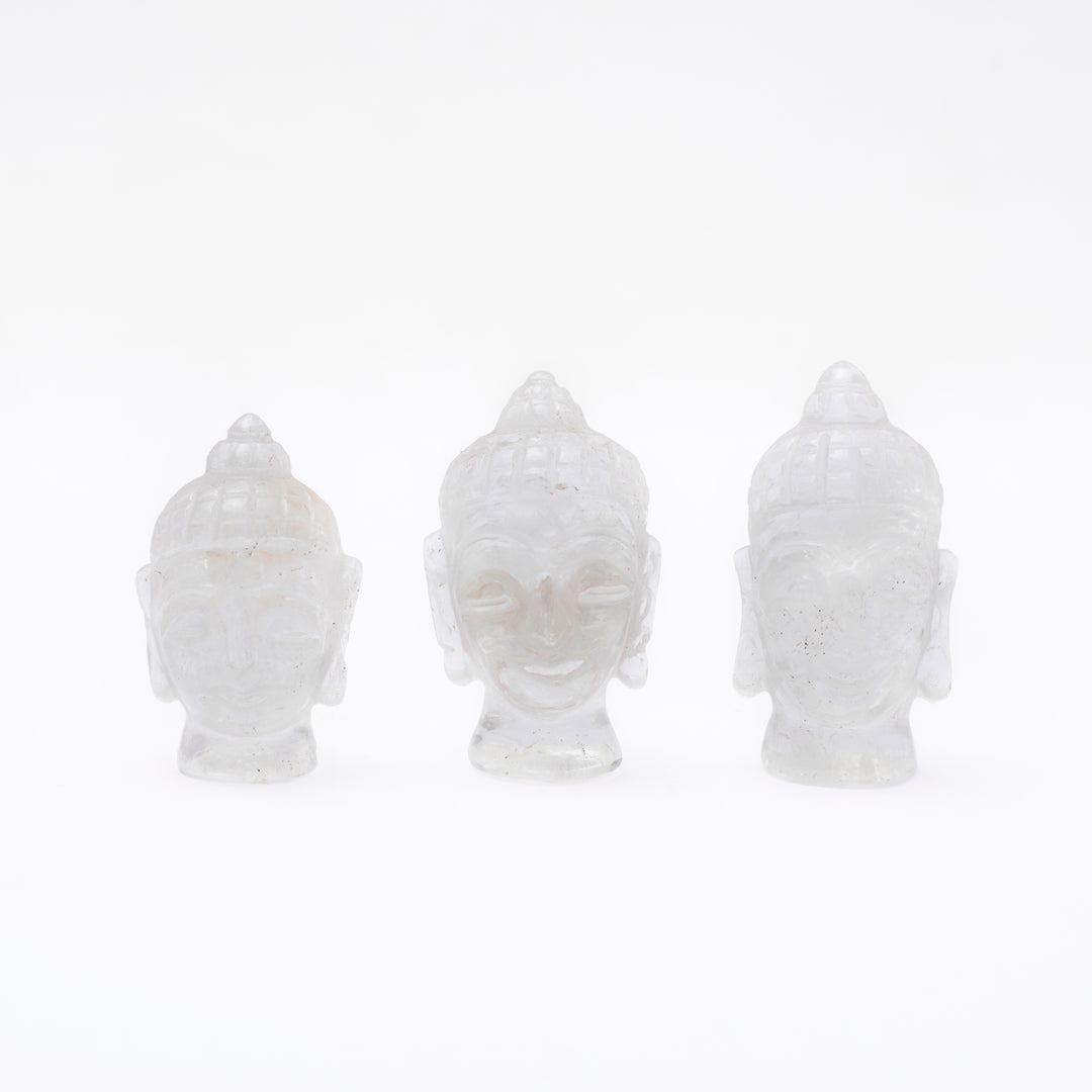 Clear Quartz Buddha Face Idol: Spiritual Awareness | 1-50 gms