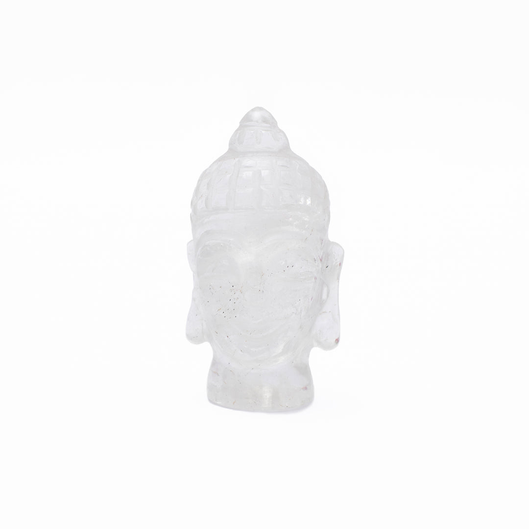 Clear Quartz Buddha Face Idol: Spiritual Awareness | 1-50 gms