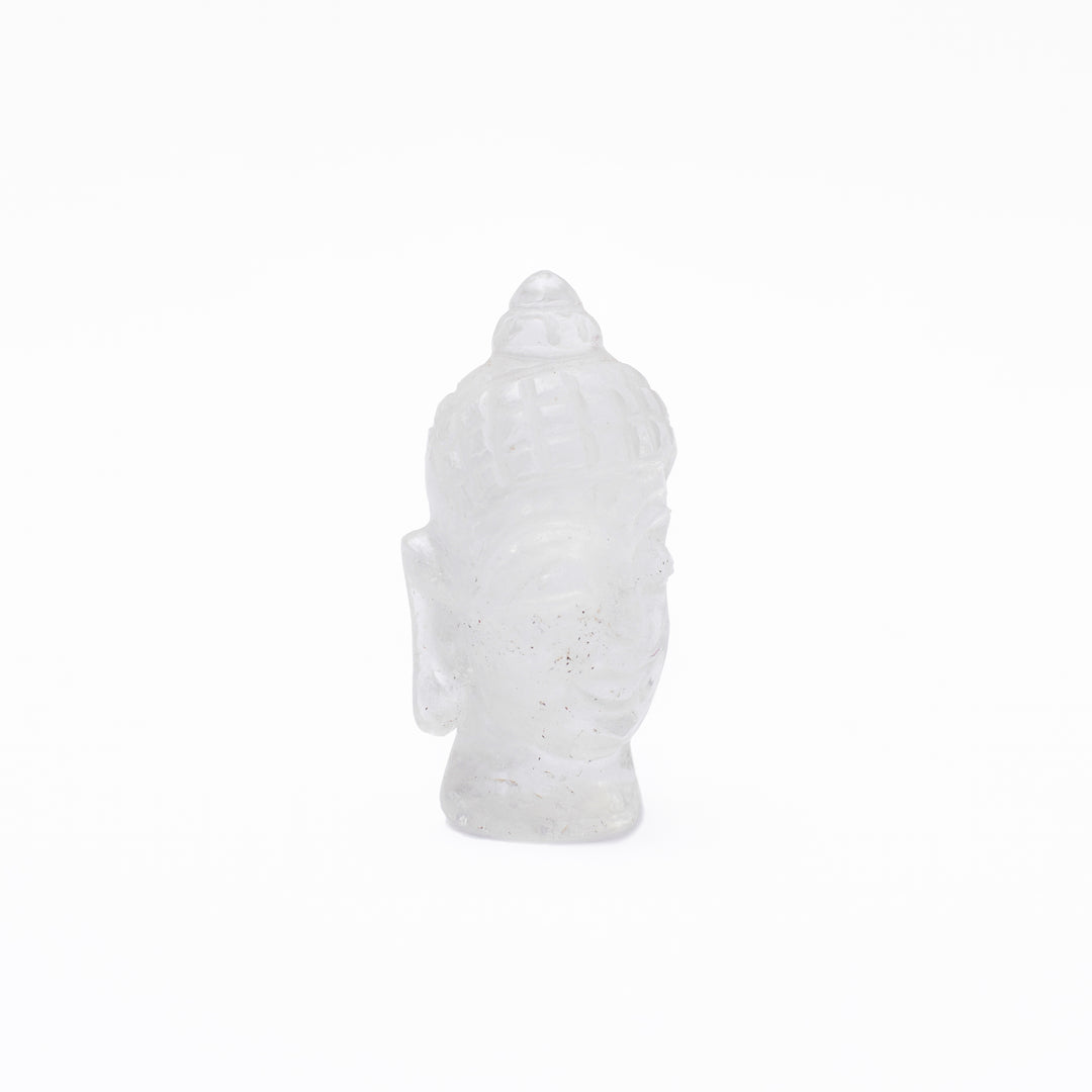 Clear Quartz Buddha Face Idol: Spiritual Awareness | 1-50 gms