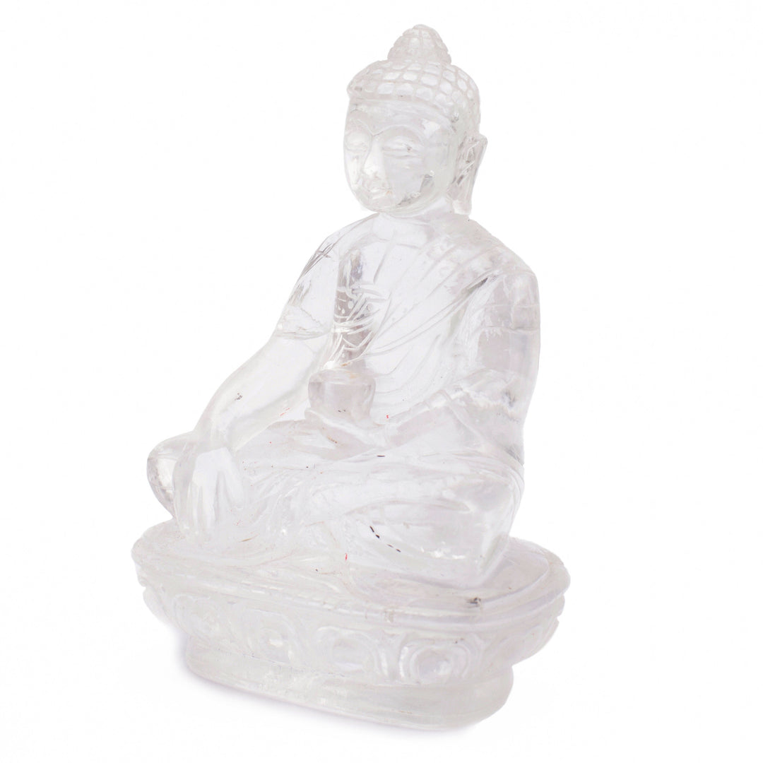 Crystal Clear Quartz Buddha Idol: Spiritual Awareness