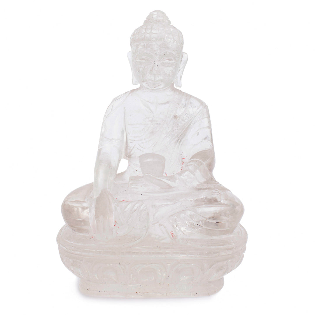 Crystal Clear Quartz Buddha Idol: Spiritual Awareness