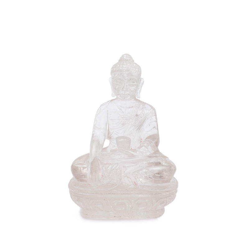 Crystal Clear Quartz Buddha Idol: Spiritual Awareness