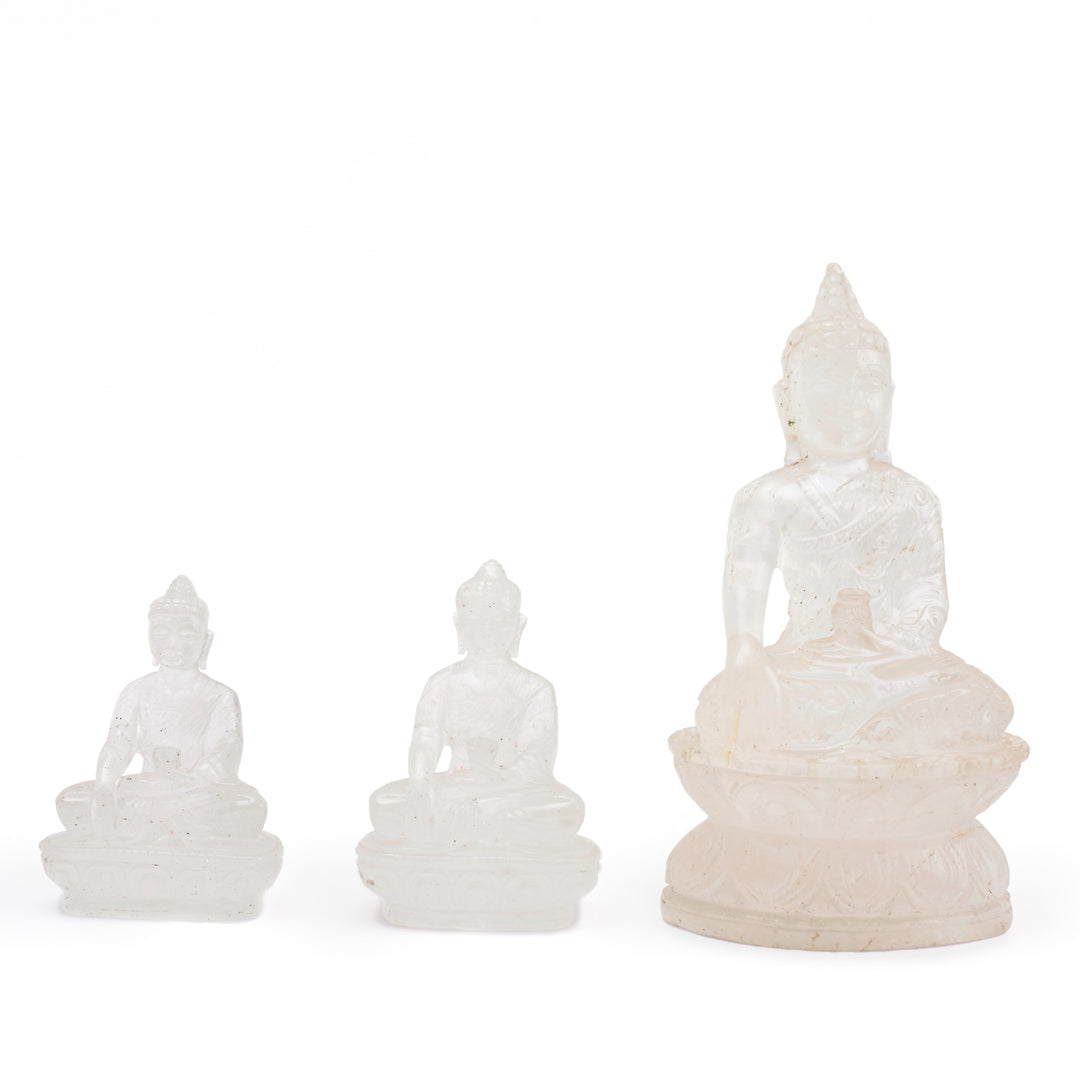 Clear Quartz (Spatika) Buddha Idol: Spiritual Awareness