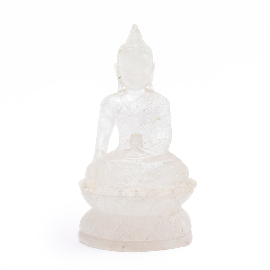 Clear Quartz (Spatika) Buddha Idol: Spiritual Awareness