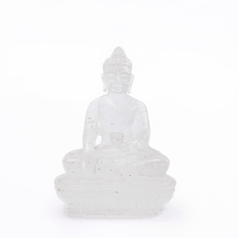 Clear Quartz (Spatika) Buddha Idol: Spiritual Awareness