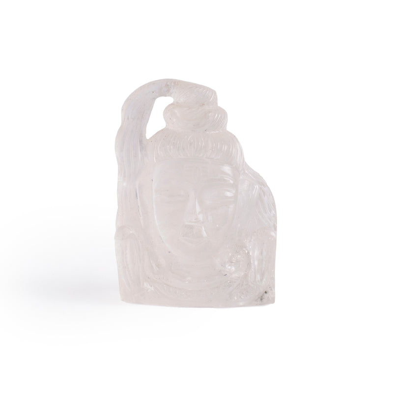 Clear Quartz Shiva Face Idol: Spiritual Awareness