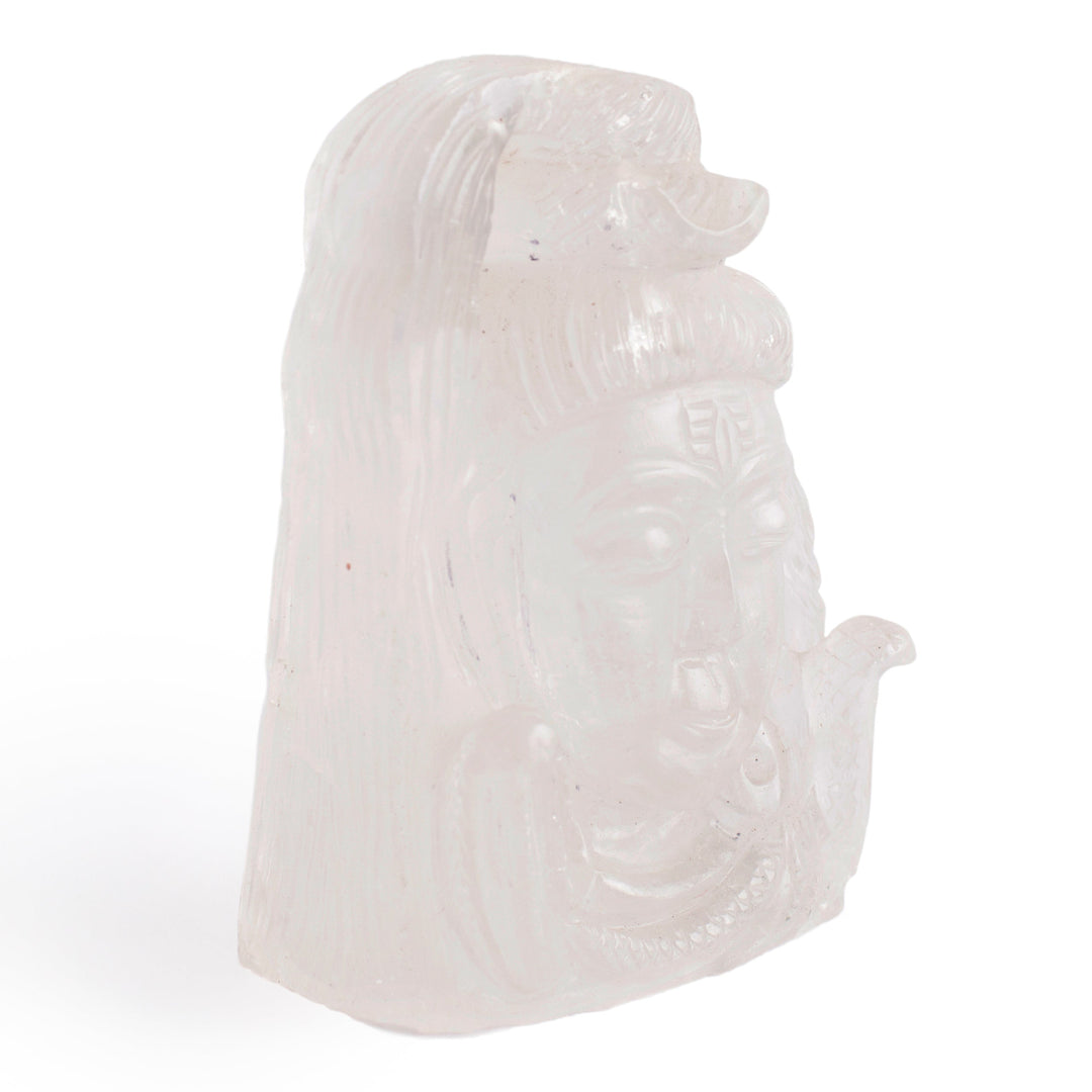 Clear Quartz Shiva Face Idol: Spiritual Awareness