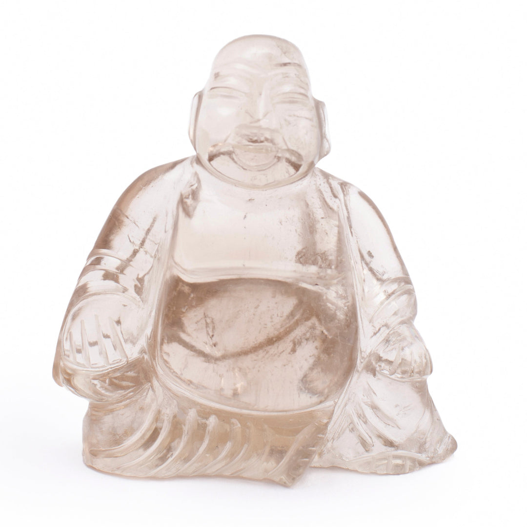 Smokey Quartz Laughing Buddha Idol