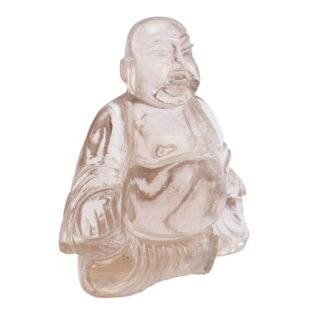 Smokey Quartz Laughing Buddha Idol