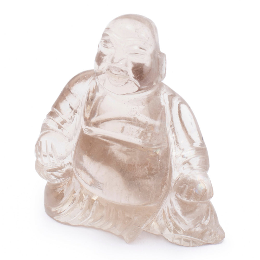 Smokey Quartz Laughing Buddha Idol