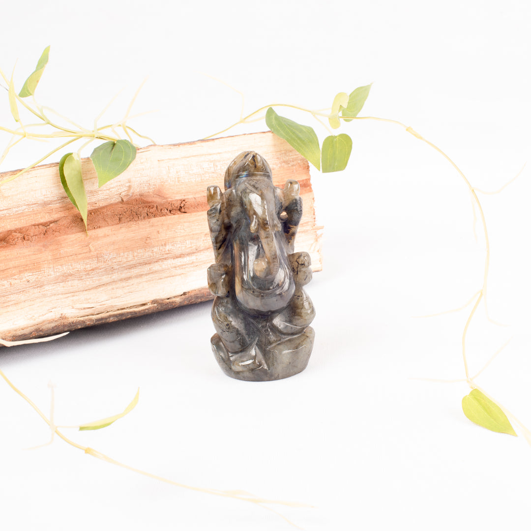 Labradorite Ganesha Idol: Enhances Inner Worth