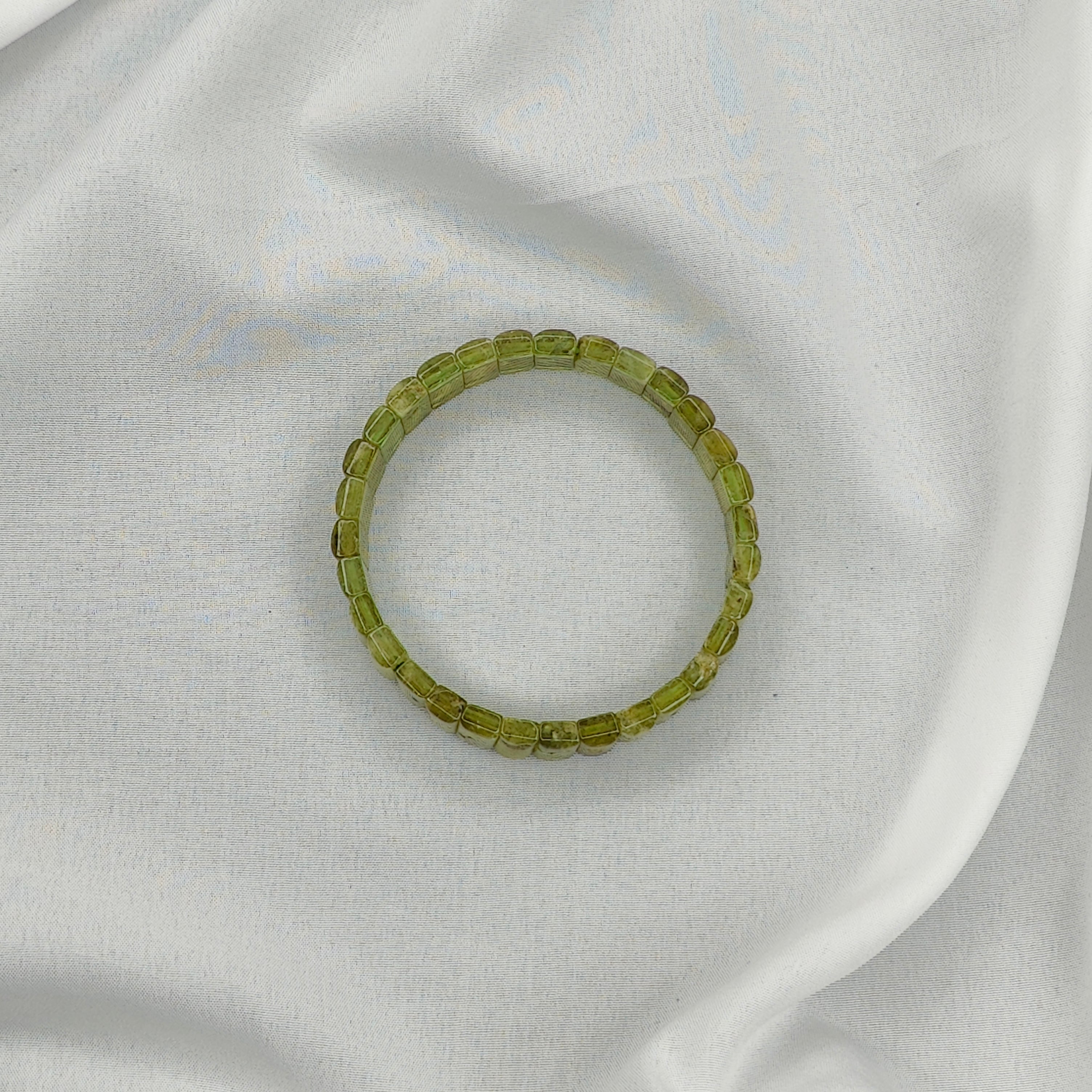 Tourmaline Green Square Beads Bracelet