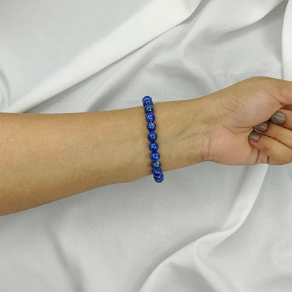 Lapis Lazuli Round Beads Bracelet
