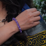 Load image into Gallery viewer, Amethyst Bracelet: Peace and Calm - Round Beads 8mm

