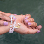 Load image into Gallery viewer, Rose Quartz &amp; Pearls Bracelet: 2 Layer
