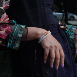 Load image into Gallery viewer, Clear Quartz &amp; Orange Moonstone Bracelet: Luck &amp; Radiance
