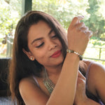 Load image into Gallery viewer, Agate Bracelet: Heart and Triangular Charms
