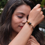 Load image into Gallery viewer, Tiger&#39;s Eye Bracelet: Star Charm
