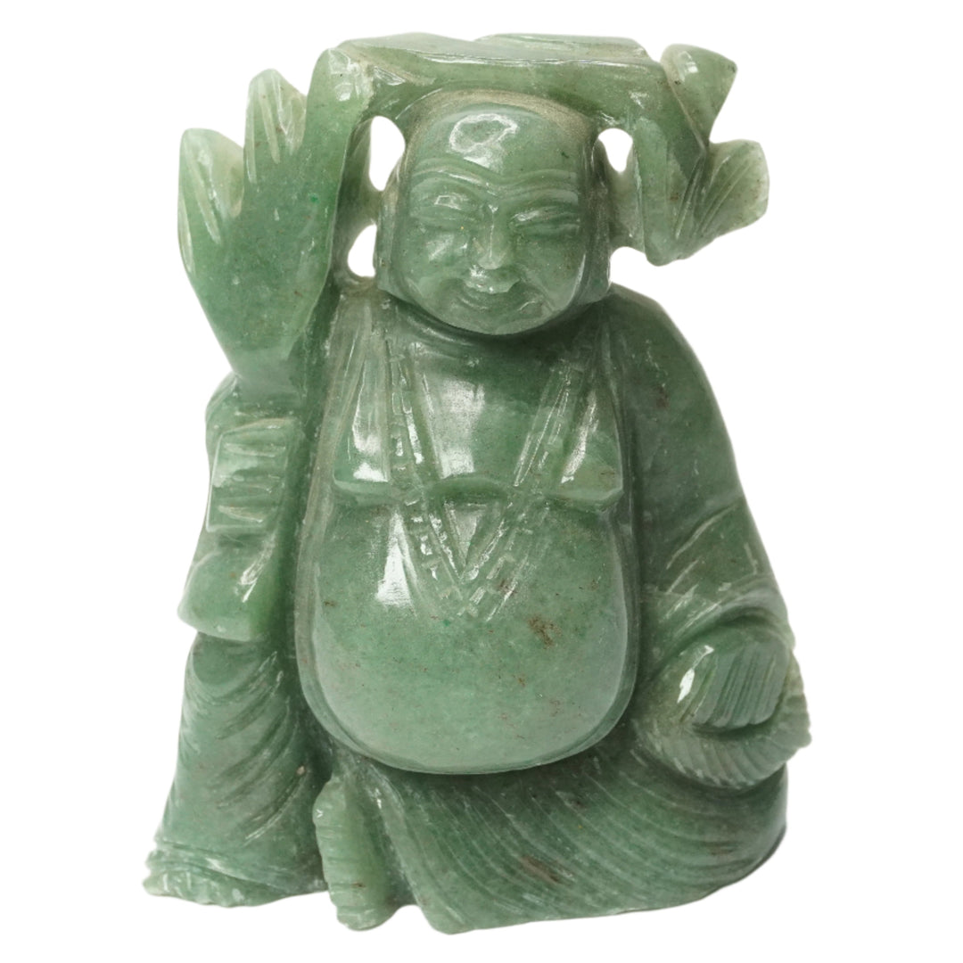 Green Jade Laughing Buddha Idol