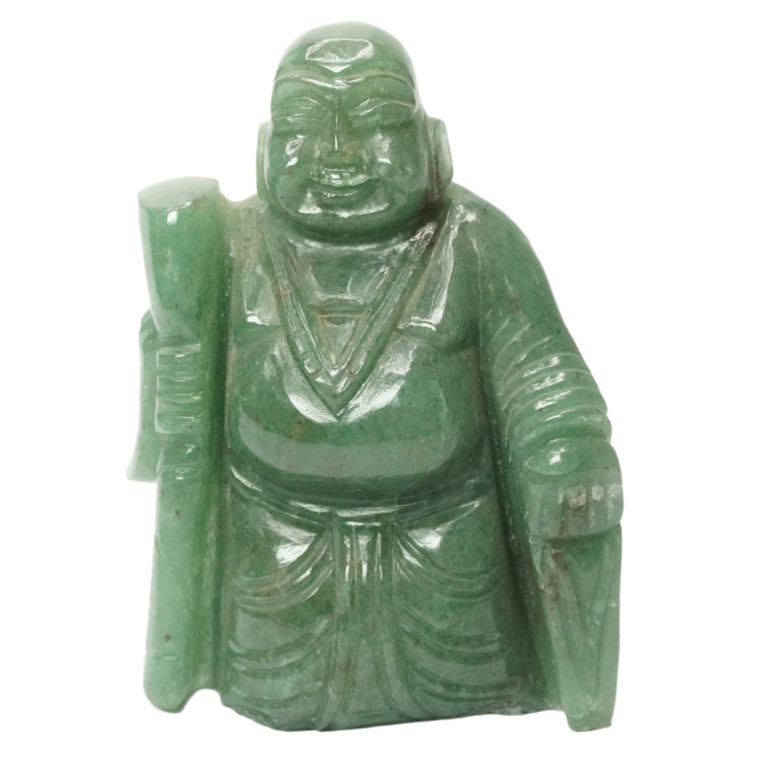 Green Jade Laughing Buddha Idol